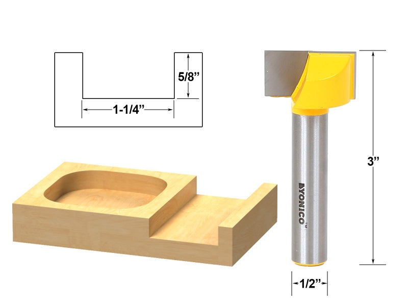 YONICO Surfacing Planing Router Bits Bottom Cleaning 2-1/4-Inch Diameter 1/2-Inch Shank 14872 - Image 2